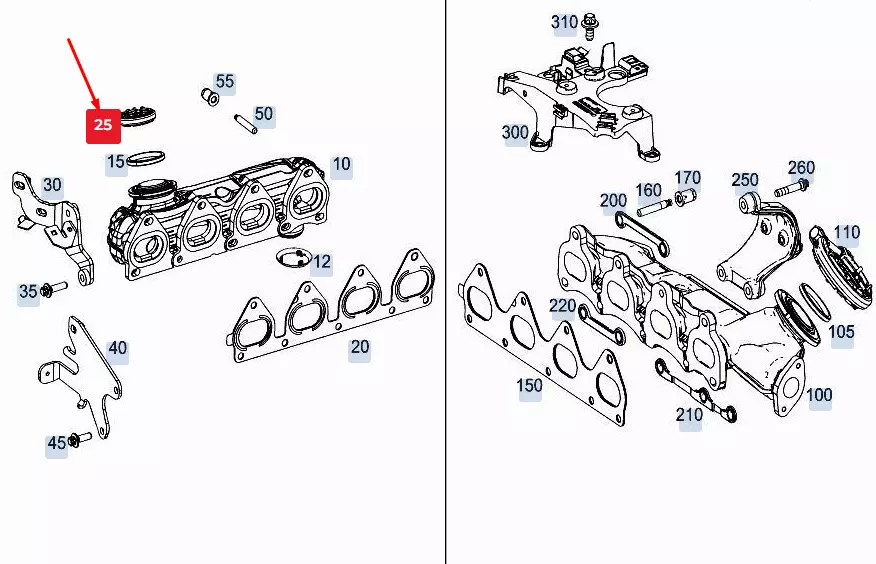 MERCEDES-BENZ A W177 Exhaust Manifold Profile Clamp A0009959603 
