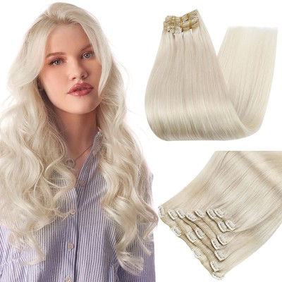 Clip in Human Hair Extensions Double Weft Hair Extensions Human Hair For Woman
