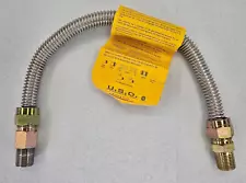Gas Appliance Connector Hose Supply Line Super Flex Metal 18" x 1/2"