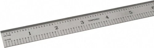 SPI 14-688-6 Flexible Steel Rule, 24" (600mm): Decimal Inch & Metric Graduations