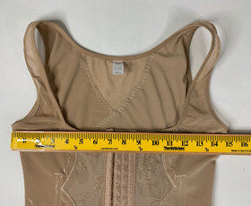Kathy Ireland Intimates Beige Corset Bustier Sz XL Adjustable Boned Embroidered