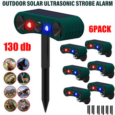 6Pack Outdoor Solar Motion Sensor Alarm 130dB Loud Sound Siren Alarm Garden