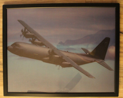 Lockheed Martin C-130J Hercules 30''x24'' Photo in Snap Front BACKLIT LED Frame
