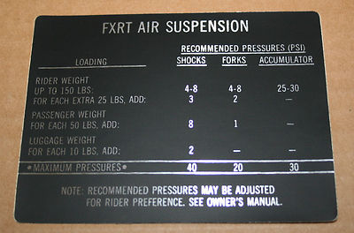 NOS Harley Davidson FXRT Air Suspension Rear Shock Absorbers Decal