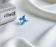 6Ct Princess Cut Natural Blue Color Lab Grown VVS1 Diamond Certified Free Gift