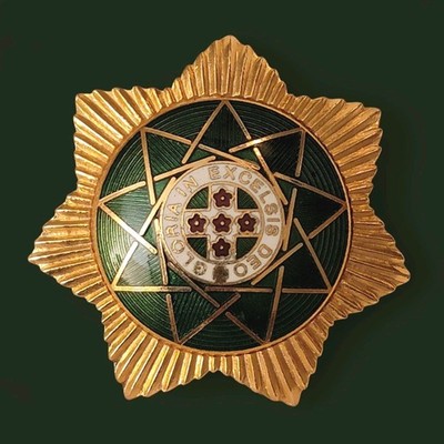 Vintage GLORIA IN EXCELSIS DEO Enameled MASONIC Pin ROYAL ORDER OF SCOTLAND