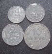 Serbia 4 coins 1942 - 1943