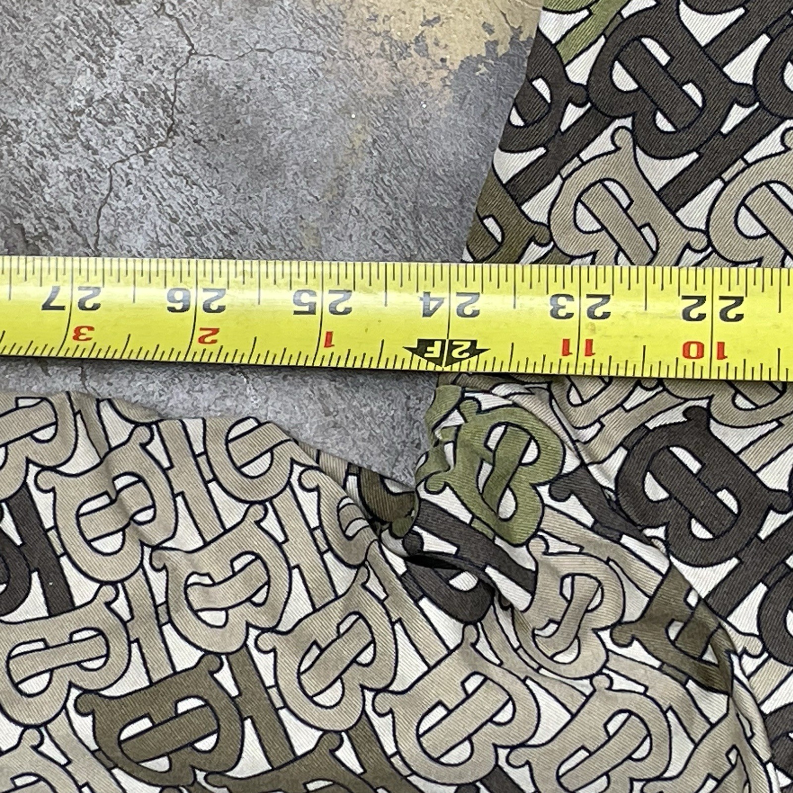 Burberry Polo Shirt Men Medium Camo TB Green All Over Print Monogram Zip Graphic image 7