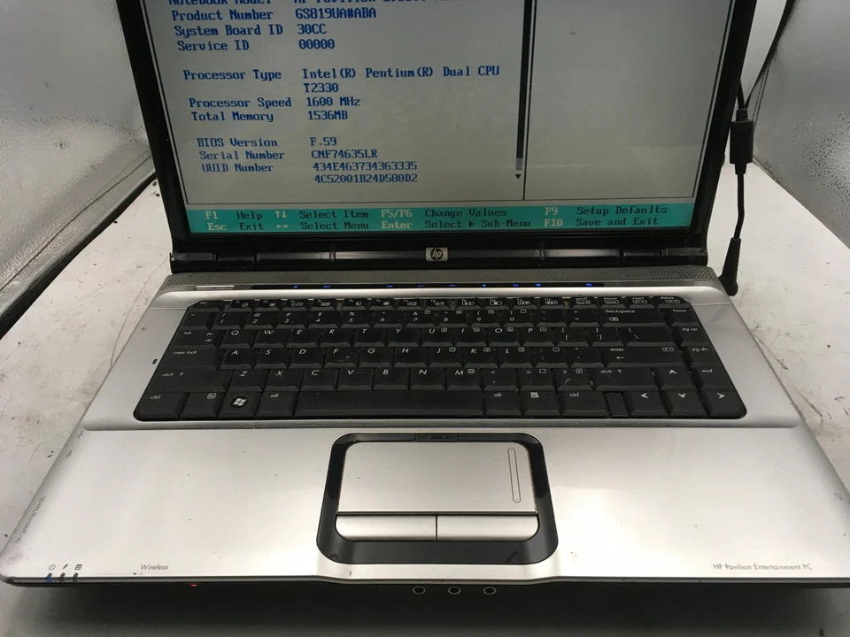 HP PAVILION DV6500 - BOOTS TO BIOS - INTEL PENTIUM - 1GB RAM - READ DESCRIP - BB - Image 3 of 4