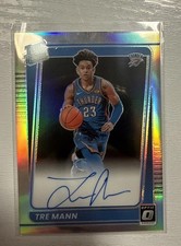 2021-22 Panini Donruss Optic Rated Rookie Tre Mann #168 Auto Rookie Thunder NBA
