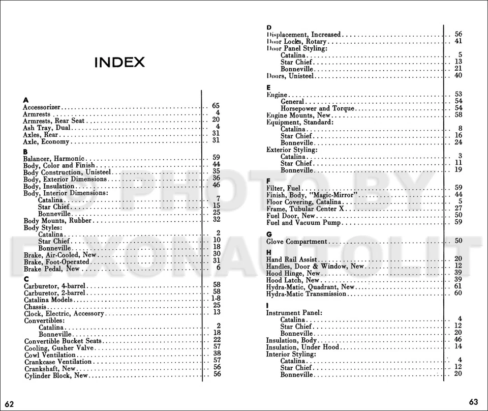 1959 Pontiac Facts Book Dealer Opções de Álbum Recursos Acessórios - Imagem 2 de 3