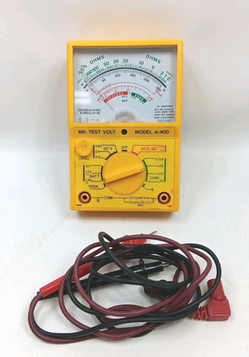 Analog Multimeter A-400 AC DC Volt Ohm Current Testing Multitester Korea w/Leads