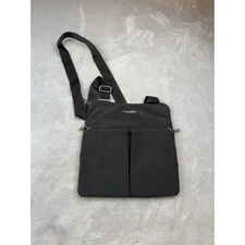 Baggallini Crossbody Bag Gray Purple Interior Travel Handbag Purse