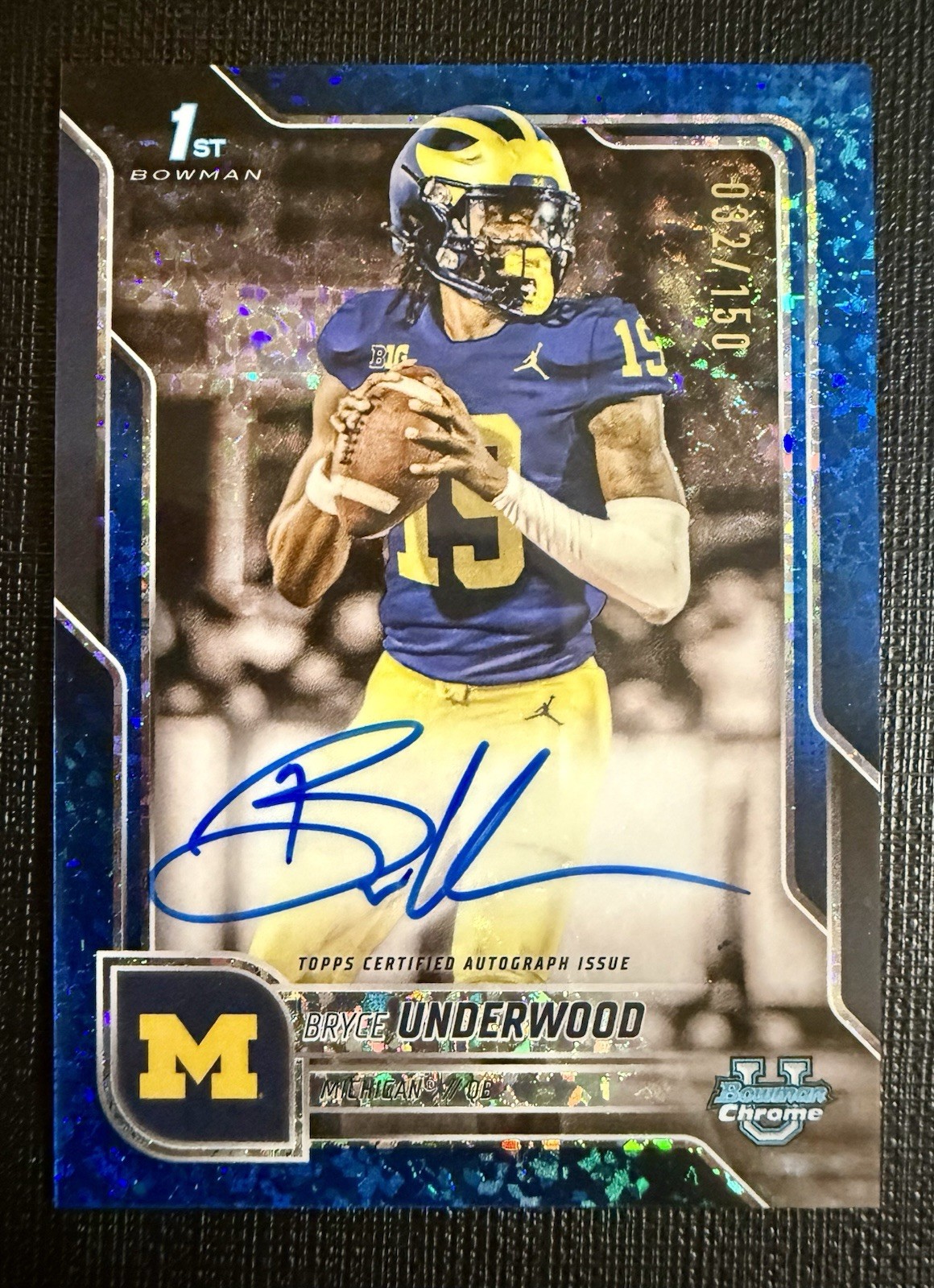 2025 Bowman U Chrome Bryce Underwood - 1st Prospect Auto Blue Mini Diamonds /150