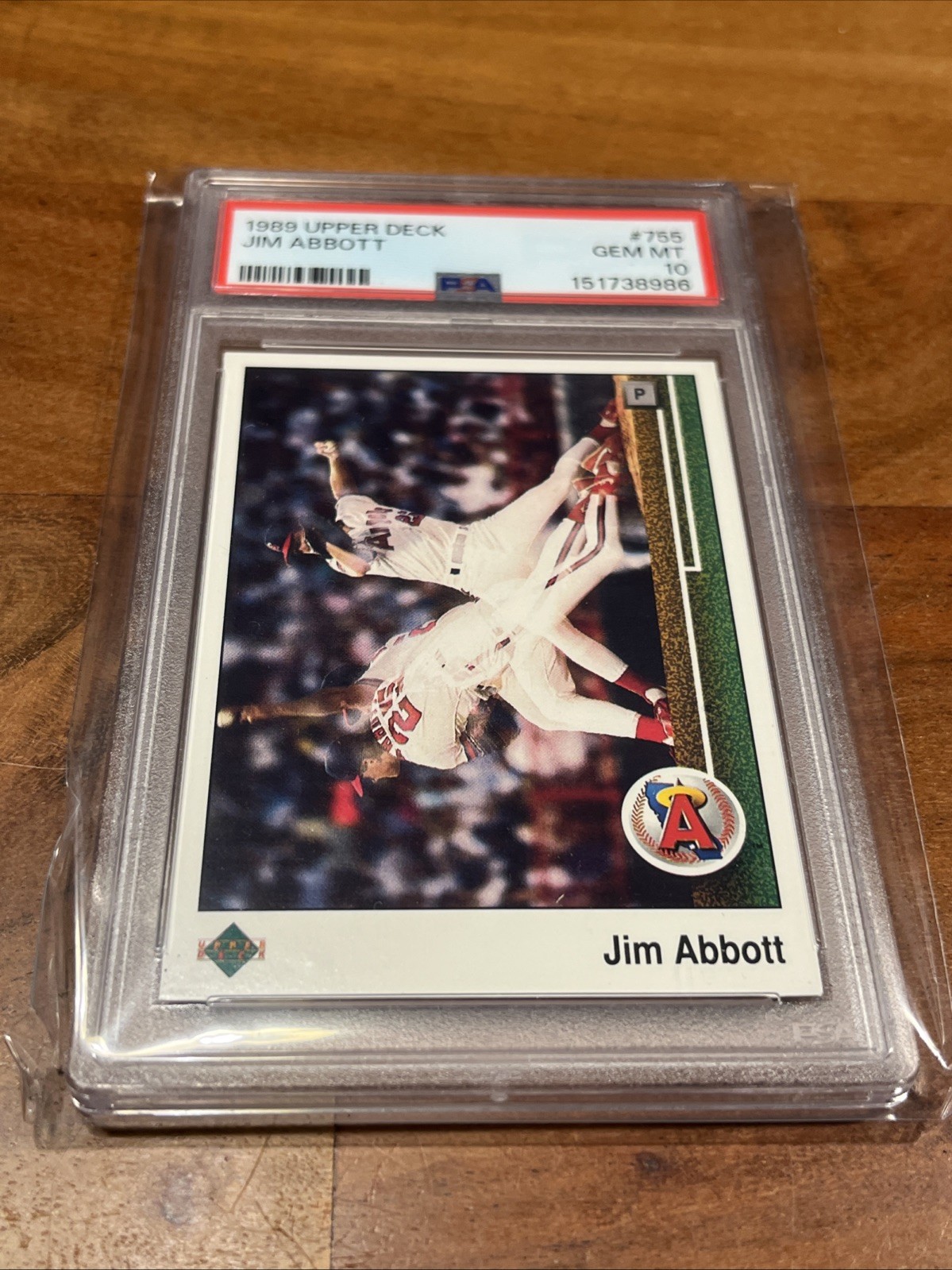 1989 UPPER DECK #755 JIM ABBOTT RC ANGELS PSA 10