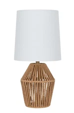 Mainstays 12.75" Rope Mini Lamp, Brown,Power Outlet 5.75 x 6.5 x 6.5" Lamp Shade