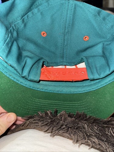 Vintage Miami Dolphins Hat Cap Snapback Aqua Orange Spell Out NFL 90s *see Desc - Picture 5 of 6