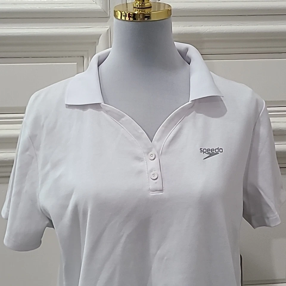 速比涛全新带标签女式白色 Polo 衫大号 — 第 2/4 张图片