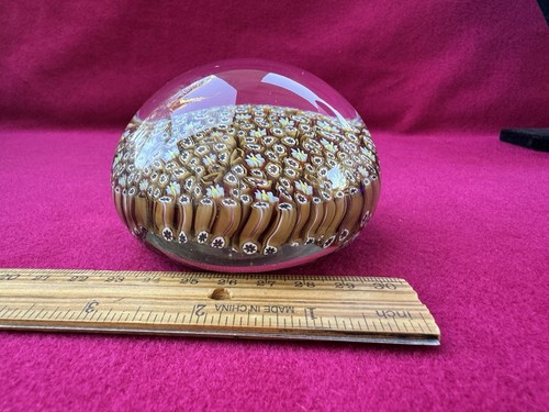 Vintage Millefiori Murano Art Glass Paperweight with Sticker 3" - Picture 12 of 12