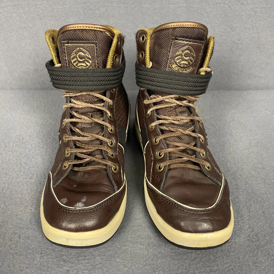 Zapatillas deportivas Coogi High Top CM1103 para hombre talla 7,5 M cuero marrón con cordones RARAS Foto 2 de 4