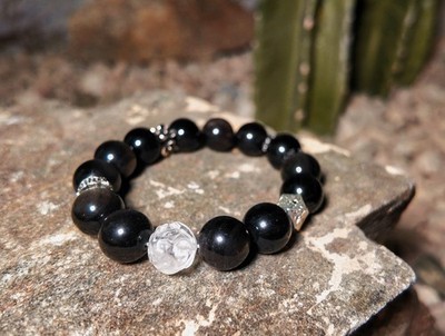 Handmade Natural Black Obsidian Bracelet   Protection, Grounding & Strength