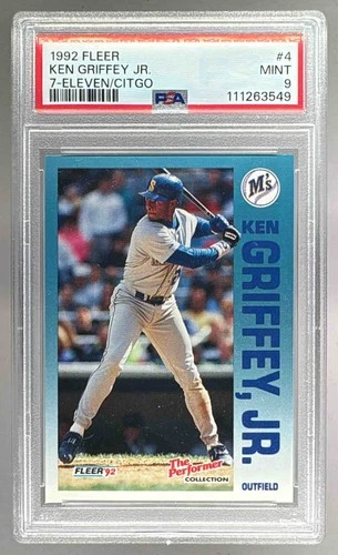 111263549 Ken Griffey Jr 1992 Fleer 7-Eleven/Citgo The Performer #4 PSA 9