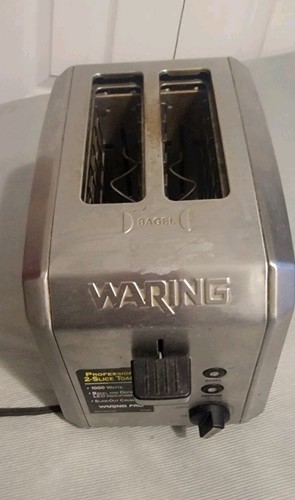 WARING Pro 2-Slice Toaster– Brushed Stainless Steel Silver Cooks Bagels