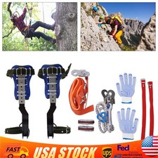 Tree Climbing Spike Set Adjustable Pole Climbing Gear Kit W/Safety Belt Portable