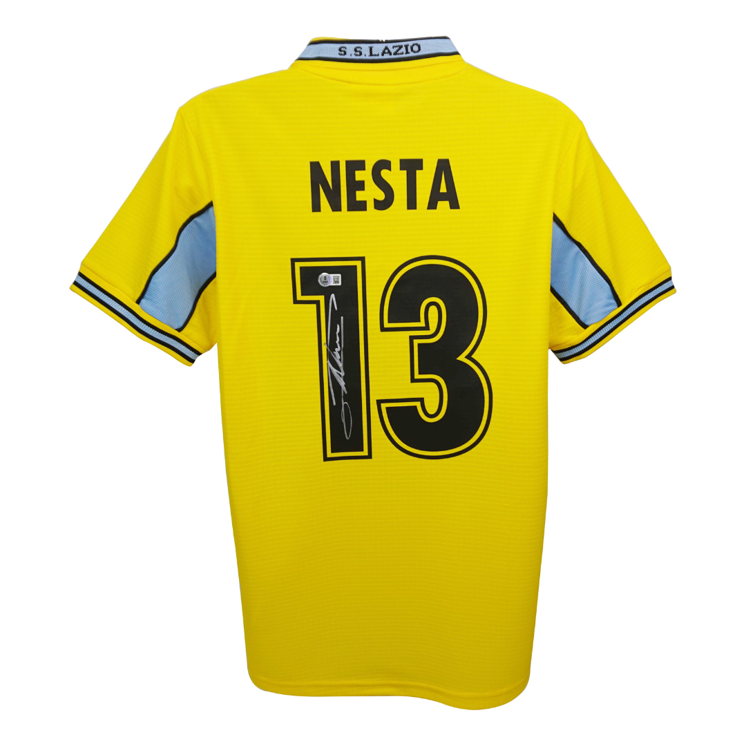Alessandro Nesta Signed Lazio Away Soccer Jersey #13 with Beckett