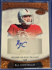 2021 SAGE Aspire Bronze AU #ASP-23 K.J. Costello Mississippi St Football Card I2
