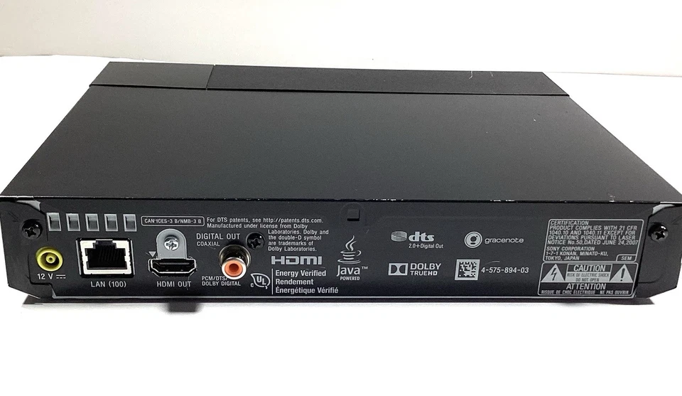 Reproductor de discos Blu-ray Sony BDP-S3200 sin control remoto ni fuente de alimentación Foto 3 de 4