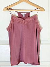 Nine West Women  s L Mauve Lace Trim Camisole Tank Top Adjustable Straps