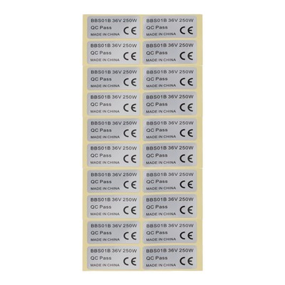 Sticker For BAFANG 48V 750W01/BBSHD Electric Bicycle Silver 20* 36V 250W