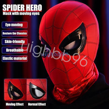 Spiderman Full Face Mask Moving Eyes Chin Headgear Halloween Super Hero Cosplay — image 3