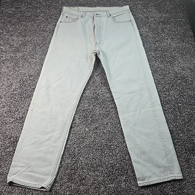 VINTAGE Levis 501 Jeans Mens Measures 34x30 Bleach Wash 90s Made In USA Distress