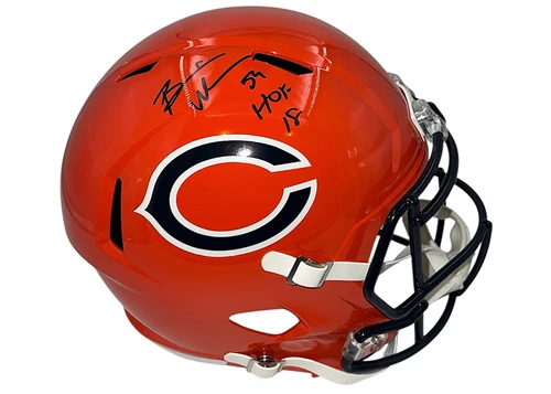 Brian Urlacher Signed Chicago Bears Full Size Alternate Helmet HOF 18 insc Becke