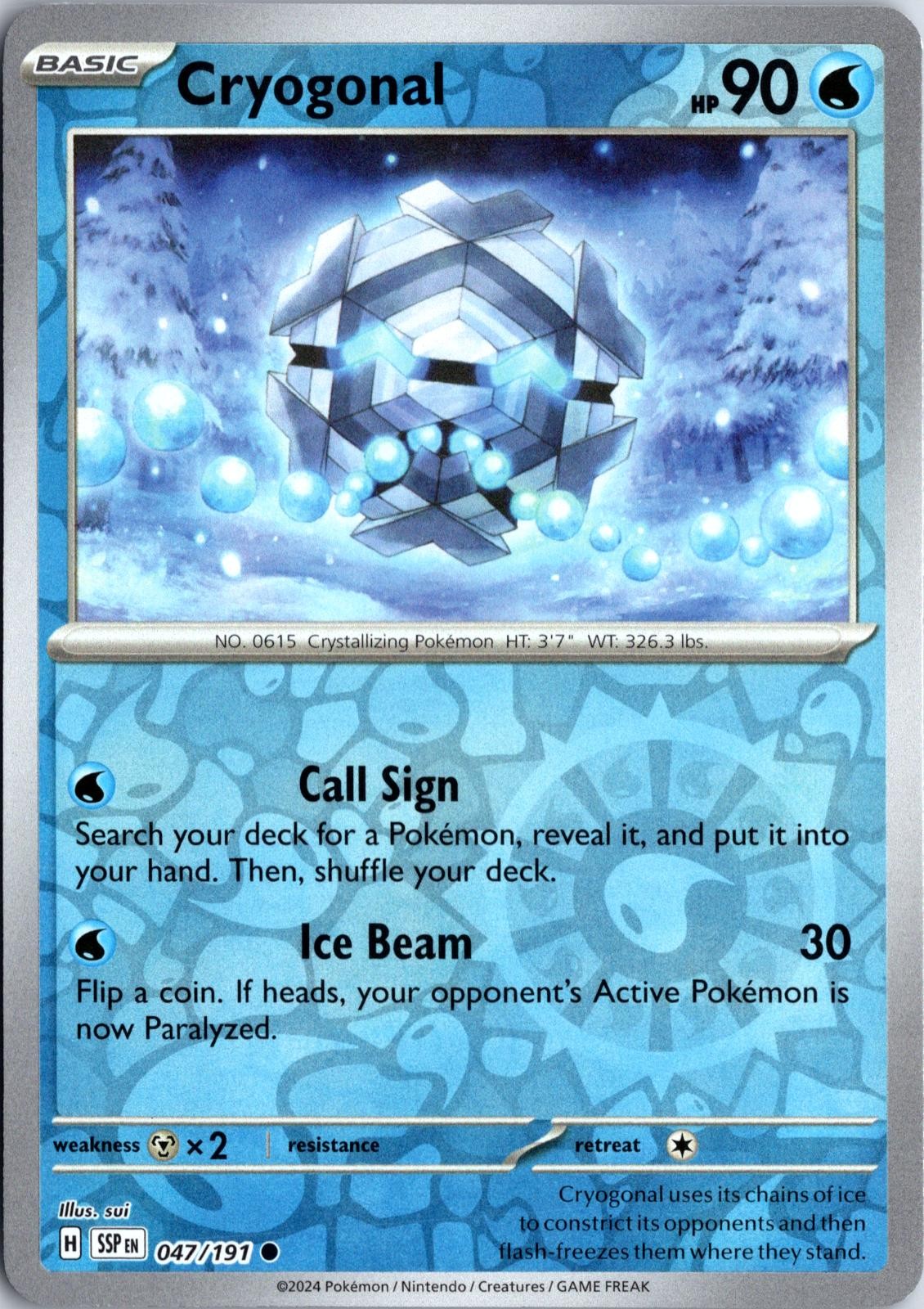 Cryogonal 047/191 Near Mint Common Surging Sparks Pokemon Reverse Holo