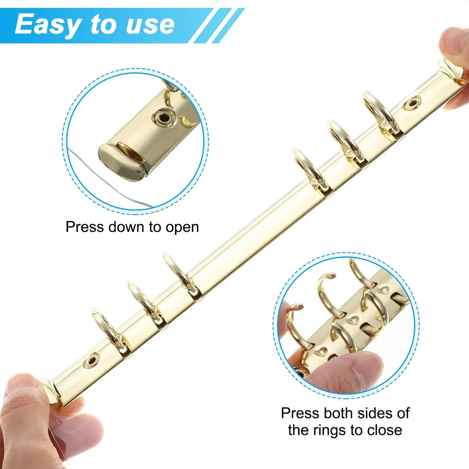 Soft PVC A6 Clear Binder Cover with Snap Button Closure 6 Ring, Silver Tone,4Pcs - Image 4 of 4