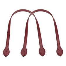 Leather Bag Handle, 2 Pcs 23.6" l 5/8" W Leather Purse Straps, Dark Red