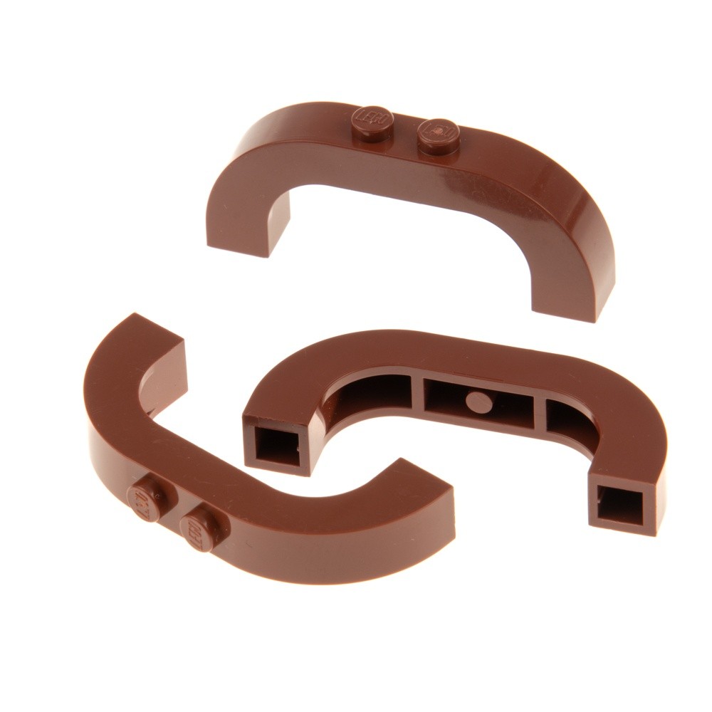 3x Lego Arch Brick 1x6x2 Red Brown Top Curved Arches Bridge 6058130 24434 6183