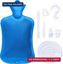Share 2 L Home Enema Bag Kit with 2 Enema Tips,60 inch Long Silicone Hose, Contr