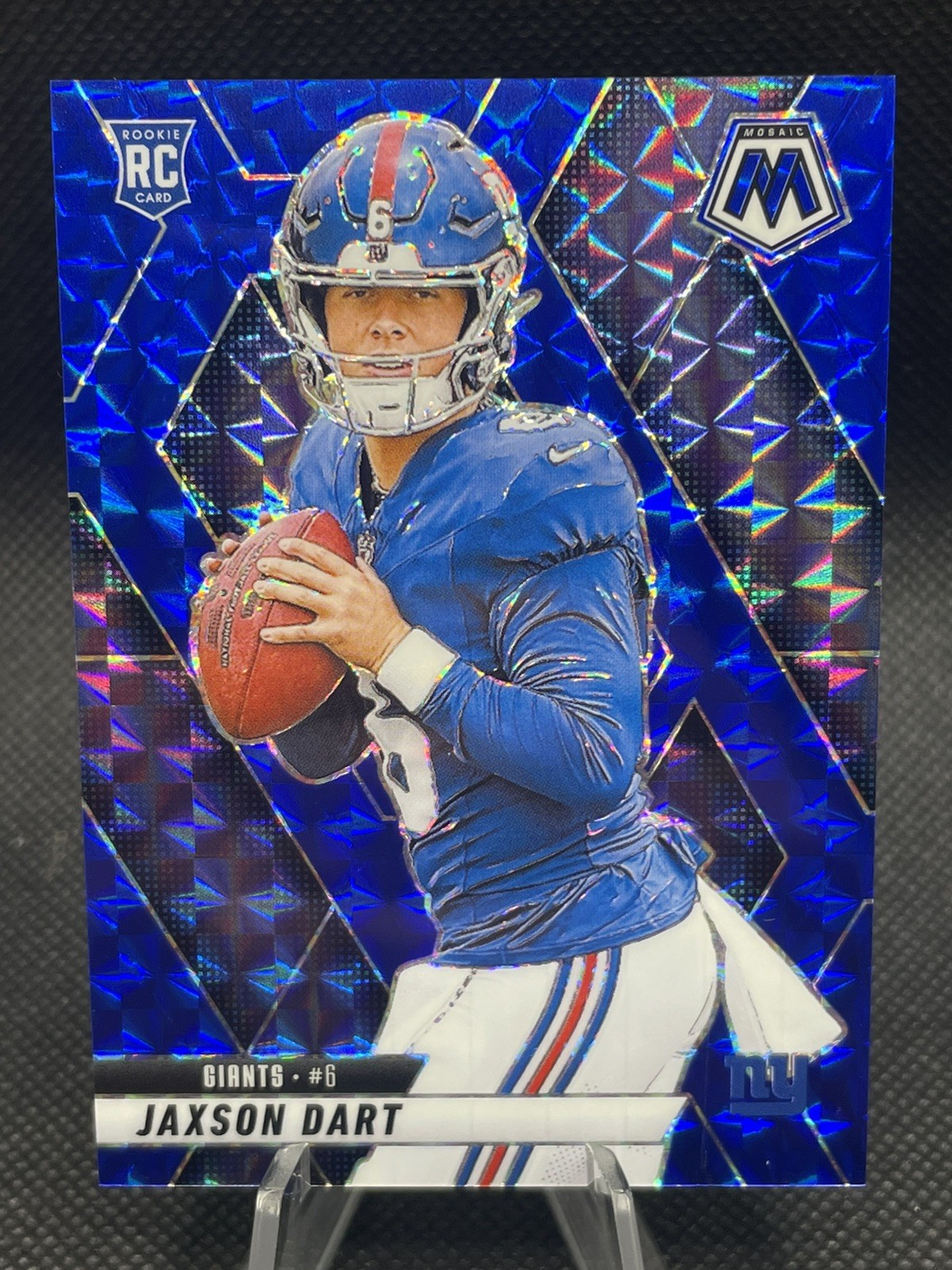 2025 Panini Mosaic Jaxson Dart RC Blue Mosaic Prizm Rookie Card #’d /99 #362