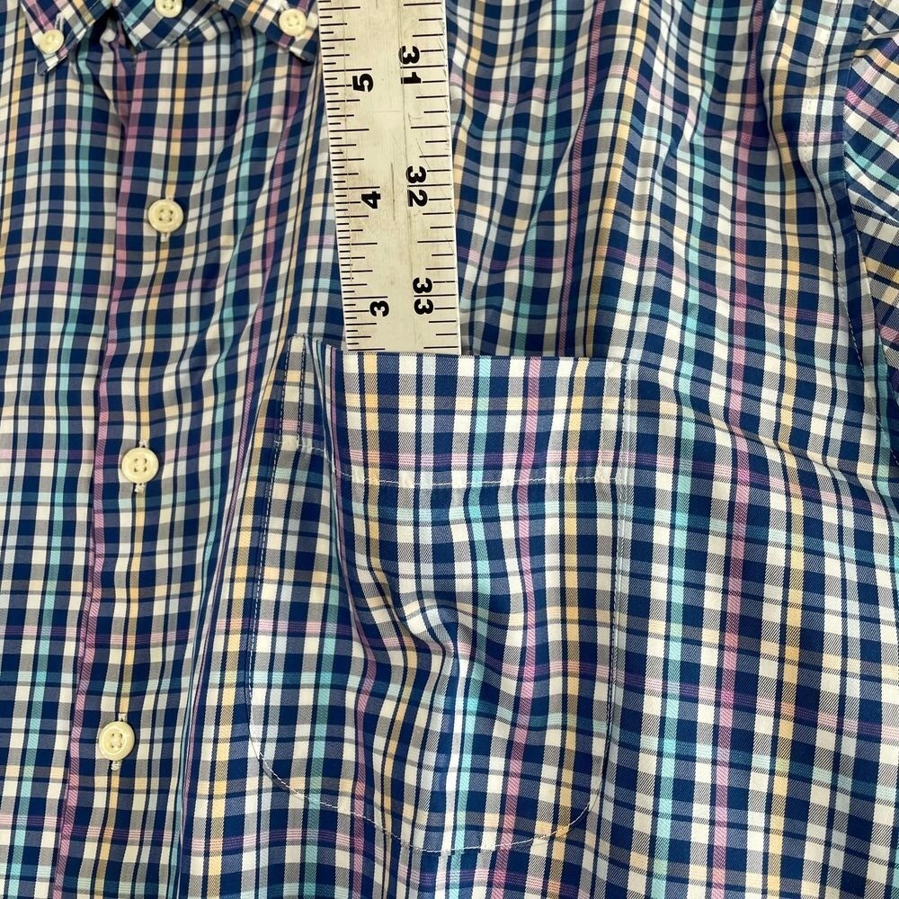 Peter Millar Blue Rainbow Checkered Pattern Silk … - image 6