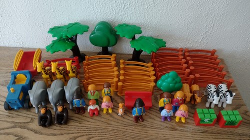 PLAYMOBIL 123 Large Zoo With Tractor,Trailer Lots Of Animals,figures,Trees,Fence - Picture 13 of 22