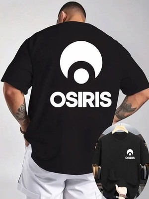 Men's OSIRIS Graphic T-Shirt - Bold Red & Black Double-Sided Print, Breathable