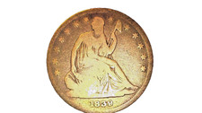 Mezzo dollaro Liberty 1839 seduto - con drappeggio