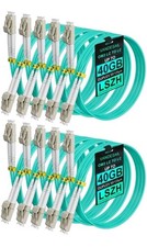 10 Pack OM3 Multi-Mode Fiber Optical Patch Cable LC to LC, Patch Cords MM Duplex