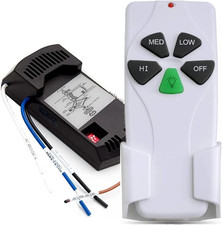 53T Universal Ceiling Fan Remote Control Kit, 3 Speed and Light Dimmer, Compatib