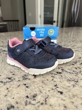 Stride Rite Toddler Girls Size 6 Navy Sparkle Athletic Sneakers Pre-owned