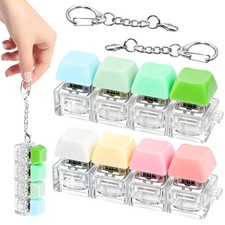 2 Pack 4-in-1 Keyboard Fidget Keychain with Swappable Keycaps Mini Mechanical.